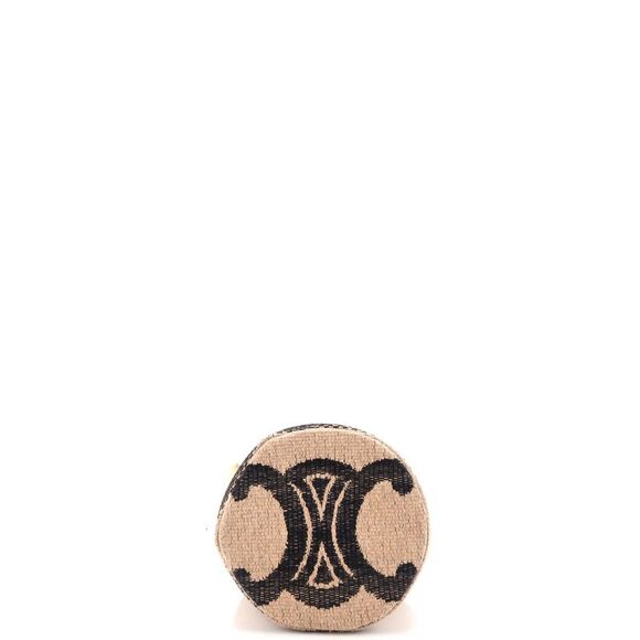 Celine Drawstring Bucket Bag Triomphe Printed Textile Black, Neutral - Picture 4 of 6